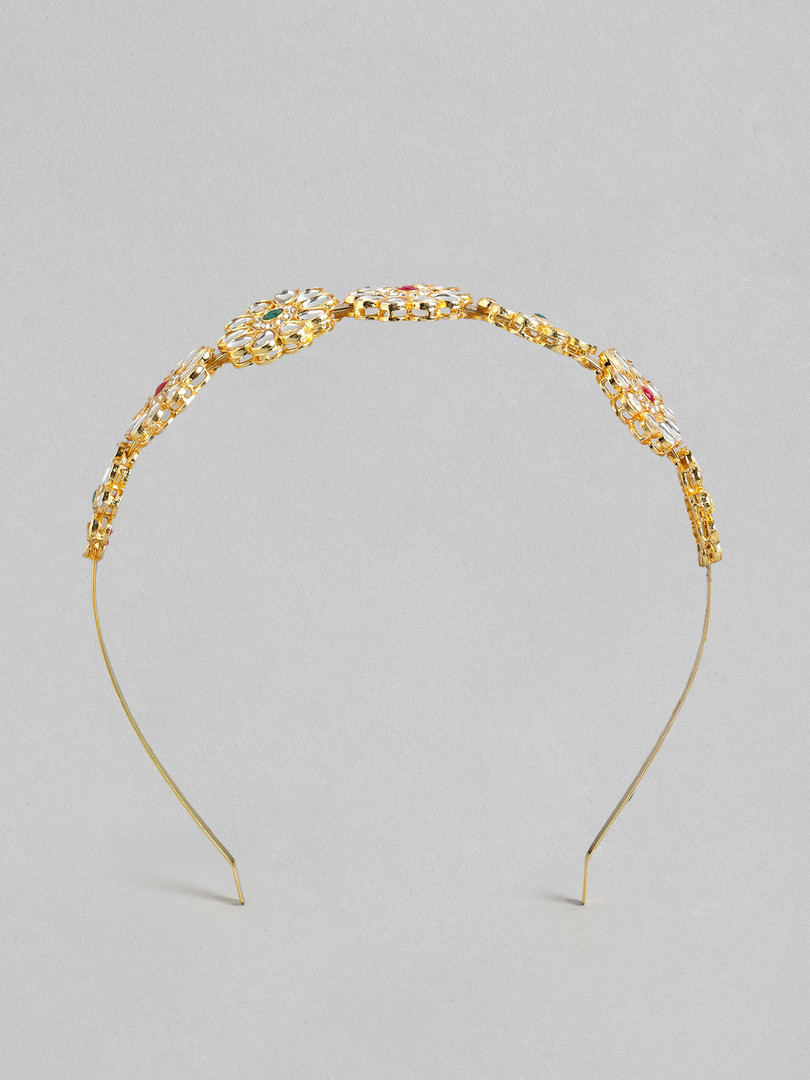 Anouk Women Gold-Plated Kundan Embellished Hairband